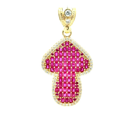 Pendant CZ-Iced Big Pink Flex Arrow 42 10K