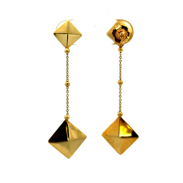 Earrings Pendant Double Diamond-Pyramid 44.5 13mm 14K