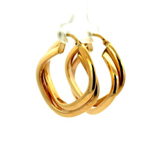 Earrings Twisted Double Hoops 34.5 6mm 10K