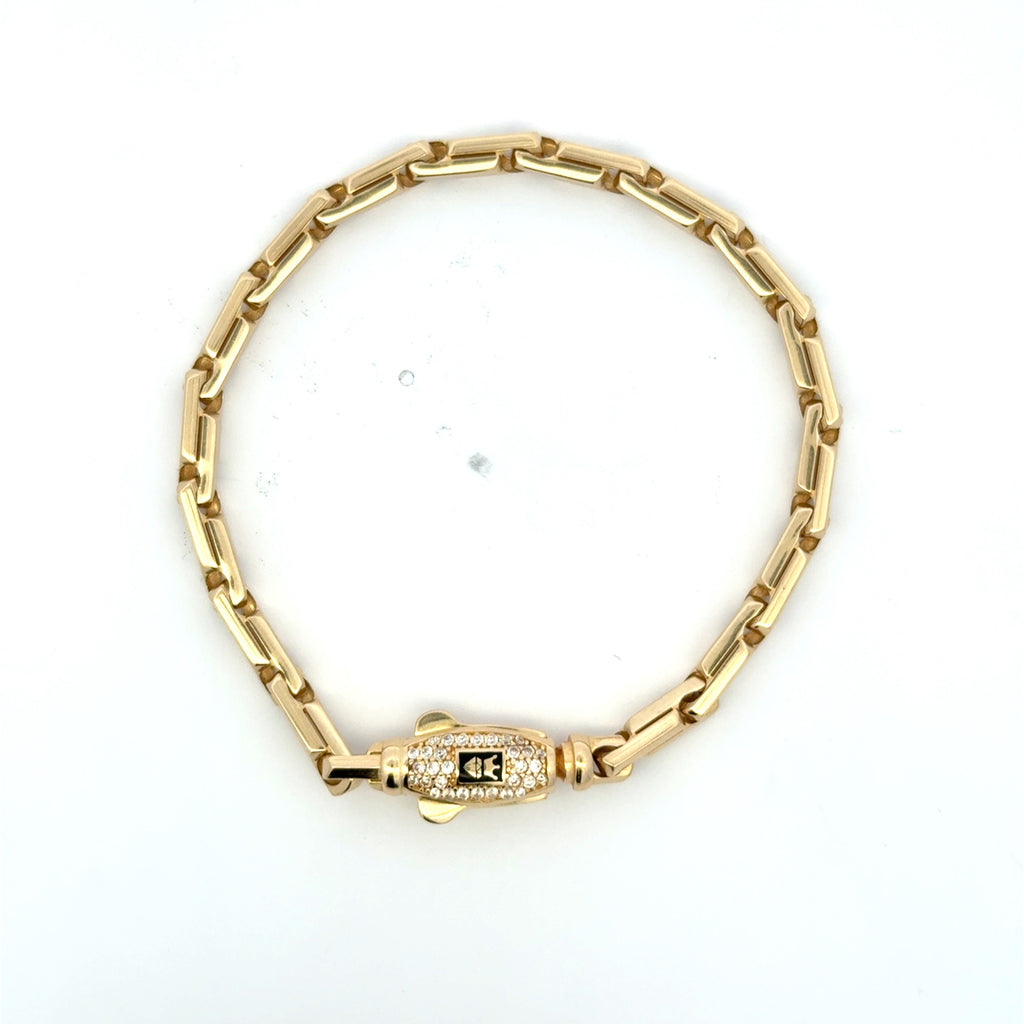 Bracelet Elongated 2in1 Bar Link 4.5mm 7.5" 14K