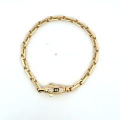 Bracelet Elongated 2in1 Bar Link 4.5mm 7.5" 14K