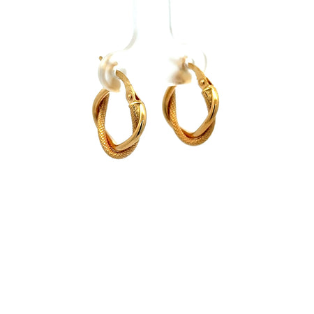Earrings Twisted Textured Hoops 17 3mm 10K