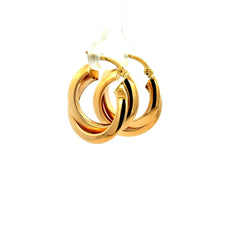 Earrings Twisted Double Hoops 24.5 6.5mm 10K