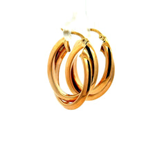 Earrings Twisted Double Hoops 31.5 6mm 10K