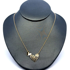 Chain Boston w Hearts Detail 0.5mm 18" 14K