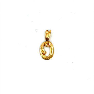 Pendant Diamond-Cut Old English Lowercase Initial 'O' 18.5 14K
