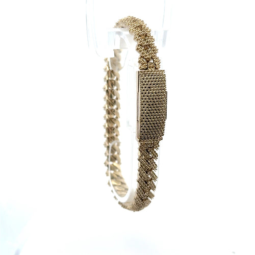 Bracelet Iced Cuban without Stones White Gold 9.5mm 8" 10K