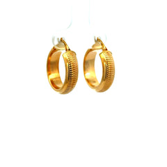 Earrings Textured Hoops 22.5 6mm 10K
