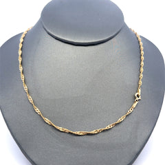 Chain Twisted Herringbone 2mm 18" 10K