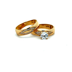 Ring CZ Bridal Set 8.5 9.5mm 14K