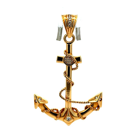 Pendant Anchor with CZ 60 14K