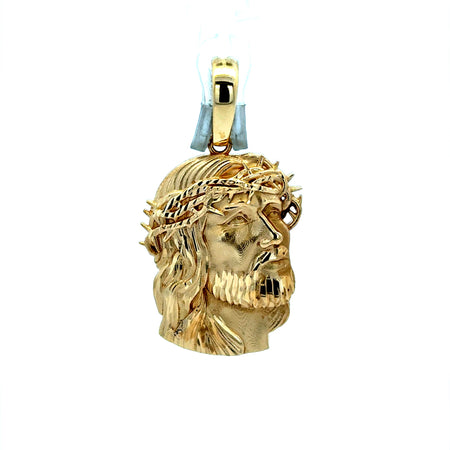 Pendant Jesus Face with Crown of Thorns 46 14K