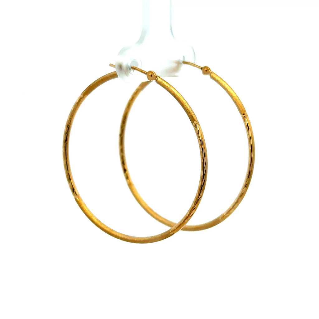 Earrings Textured Hoops 39 1.5mm 10K