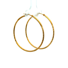 Earrings Textured Hoops 39 1.5mm 10K