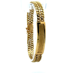 Bracelet Textured ID Double Cuban Link 11mm 8" 10K