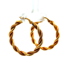 Earrings Twisted Textured Hoops 32.5 4mm 10K