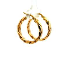 Earrings Twisted Hoops 25.5 4.5mm 10K