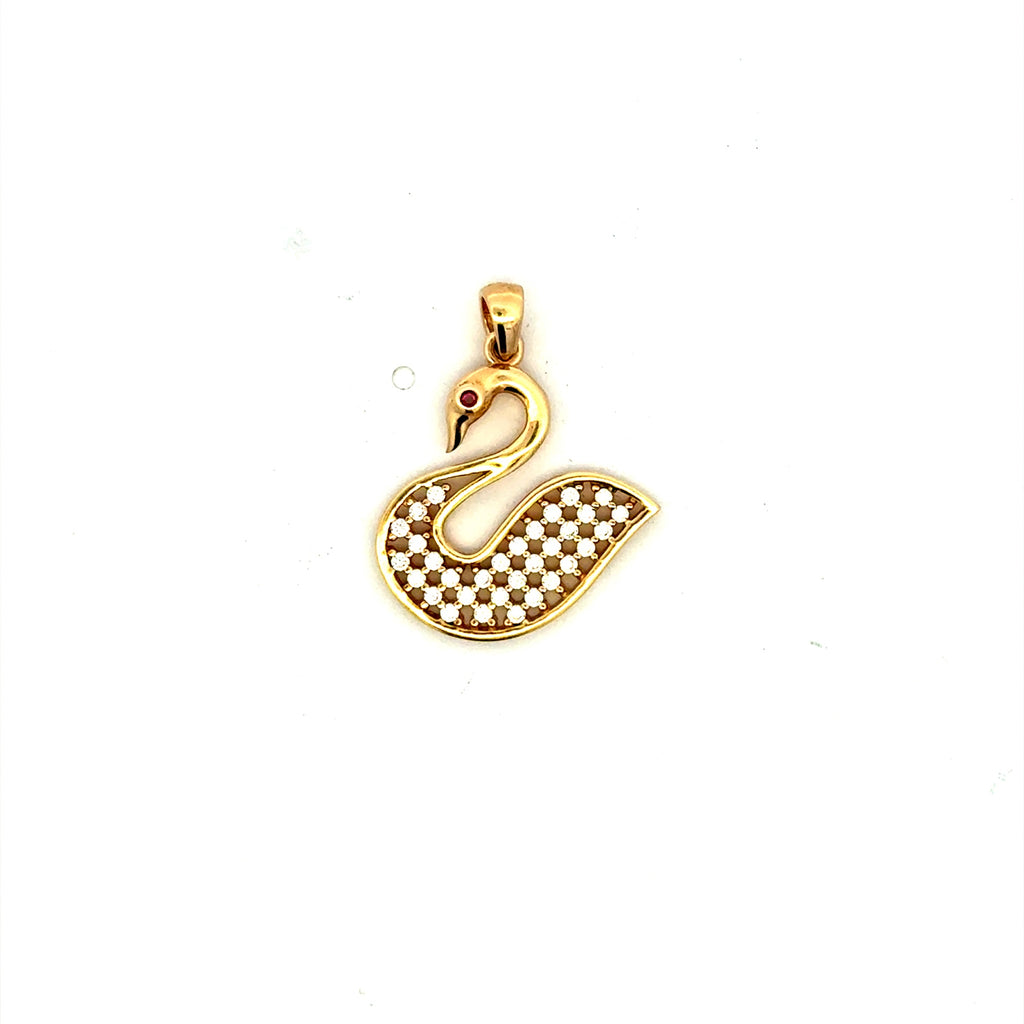 Pendant Swan with CZ 23 10K