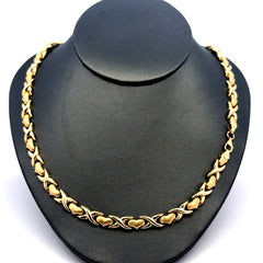 Necklaces Textured Heart&X with Lobster Lock 6.5mm 18" 14K