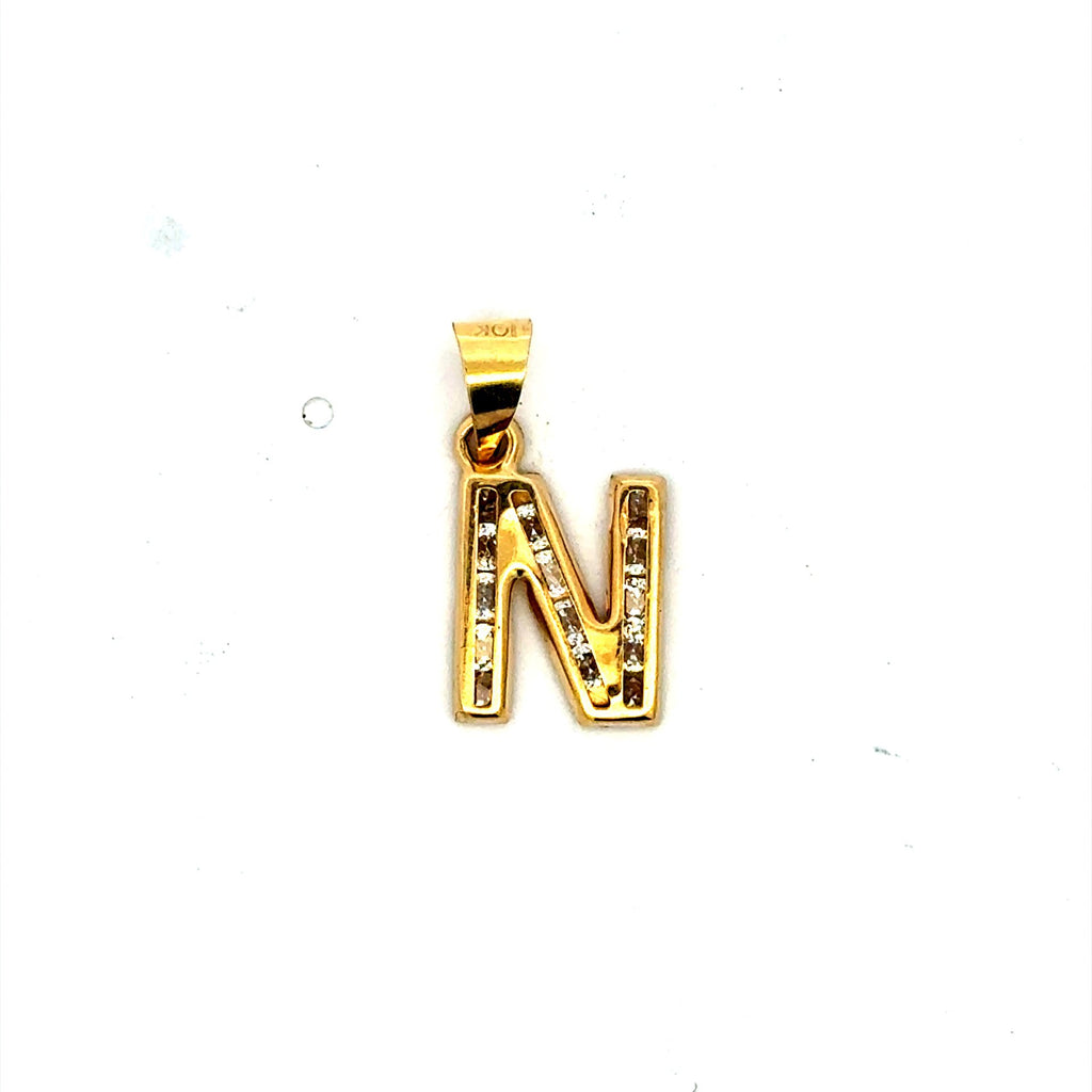 Golden Bull Basic Pendant ’So Cute’ Initial N 20.5 10K