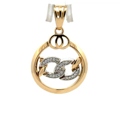 Pendant CZ-Iced Links in Ring 34.5 10K