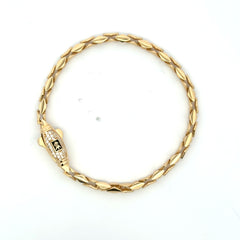 Bracelet Angular Link 4mm 8" 14K