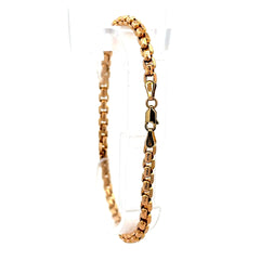 Bracelet Rounded Box Link 4mm 7.5" 10K