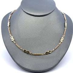 Necklaces Eight/Iced Bar Link 4.5mm 18" 10K