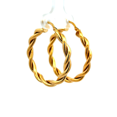 Earrings Twisted Hoops 33.5 4mm 10K