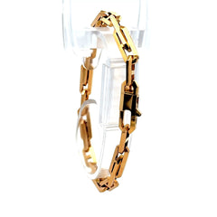 Bracelet Interlocking Anchor Box Link 6mm 8" 14K