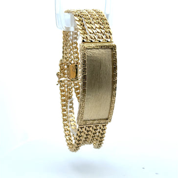 Bracelet Textured ID with Four Cuban Link 22mm 8.5