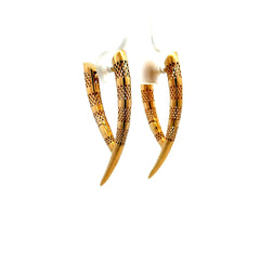 Earrings V-Shaped Hoops 30.5 3.5mm 14K