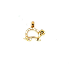 Pendant Turtle with CZ 20 14K