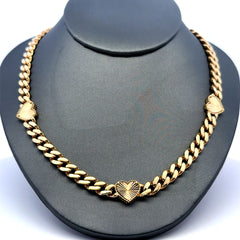 Necklaces Monaco with Hearts 7mm 18" 14K