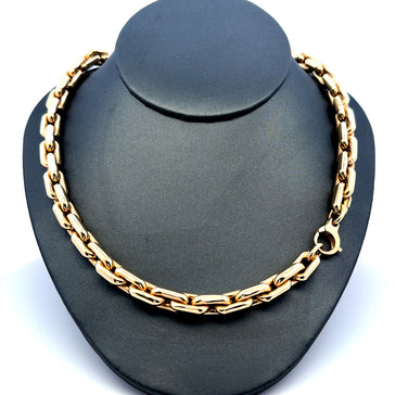 Necklaces Big Rectangular Link 7.5mm 17.5" 14K