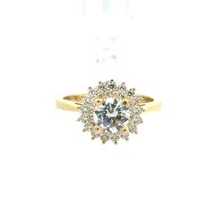 Ring Floral Women Round Stone 7 2mm 10K