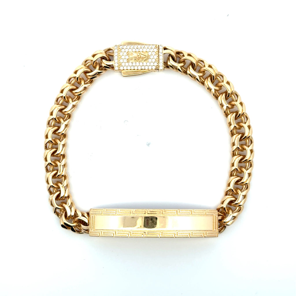 Bracelet ID Chino Link 8mm 8.5" 14K