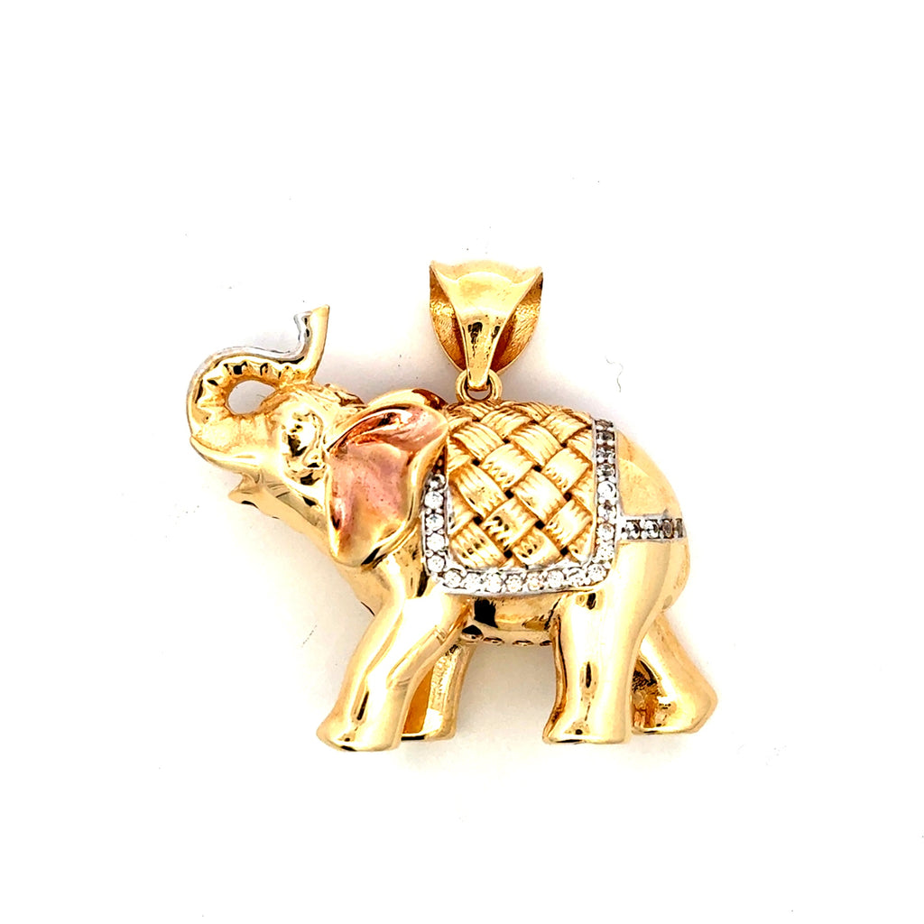 Pendant Elephant with CZ 36 14K