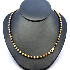 Chain Faceted Military Bead Ball 4mm 26" 10K