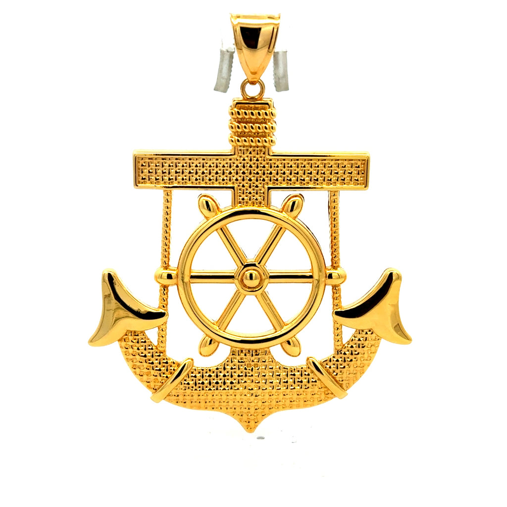 Pendant Ship’s Wheel & Anchor 73.5 14K