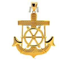 Pendant Ship’s Wheel & Anchor 73.5 14K