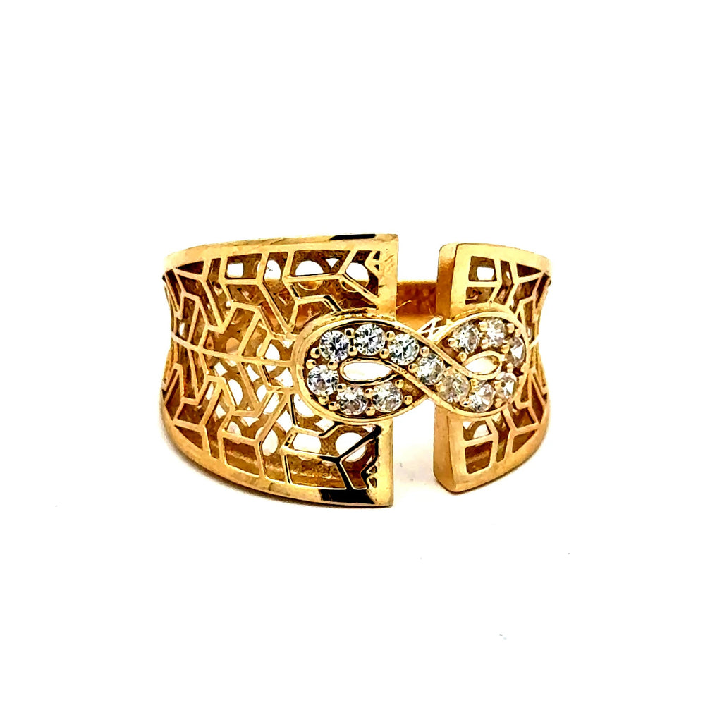 Ring Women's Symmetry & CZ 9 3mm 10K