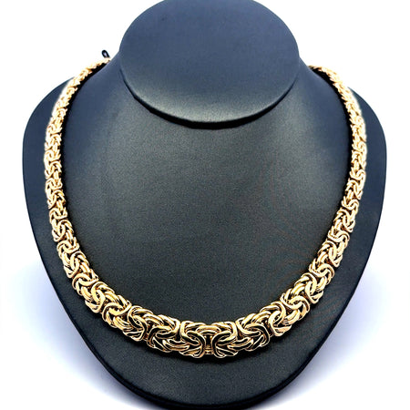Necklaces Byzantine Princess Cut 11.5mm 18" 14K