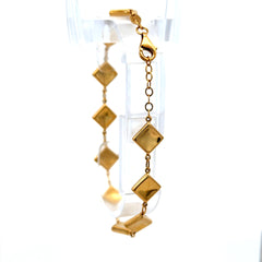 Bracelet Linked Squares 9.5mm 7.5" 14K