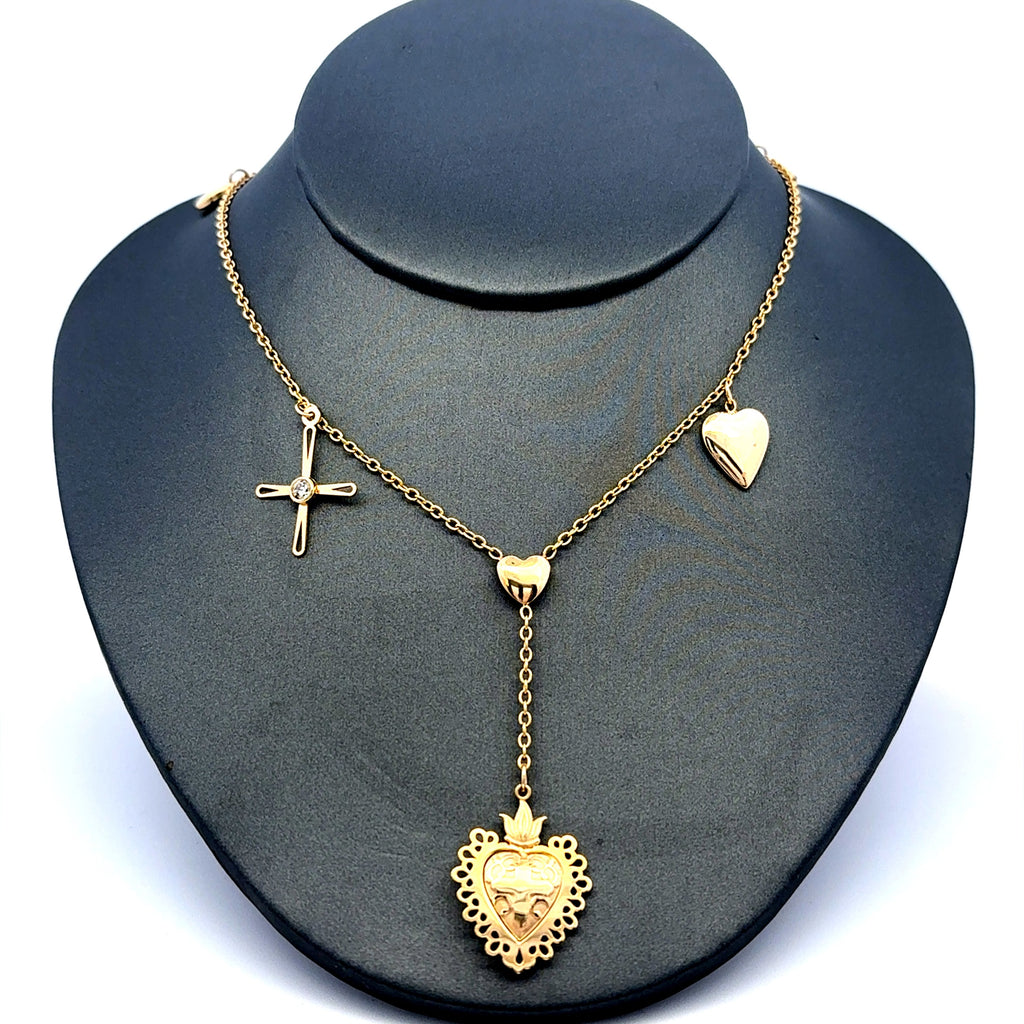 Chain Boston w Heart Details 1.5mm 18" 14K