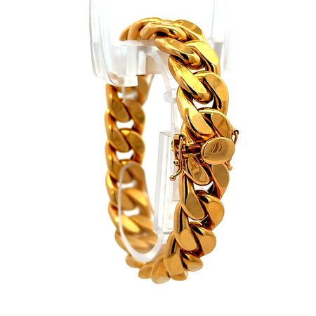 Bracelet Hollow Cuban 12mm 7" 14K