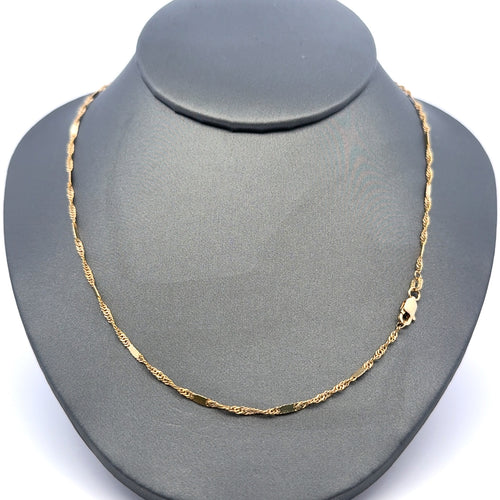 Chain Bar/Twisted Herringbone 1.5mm 20" 10K