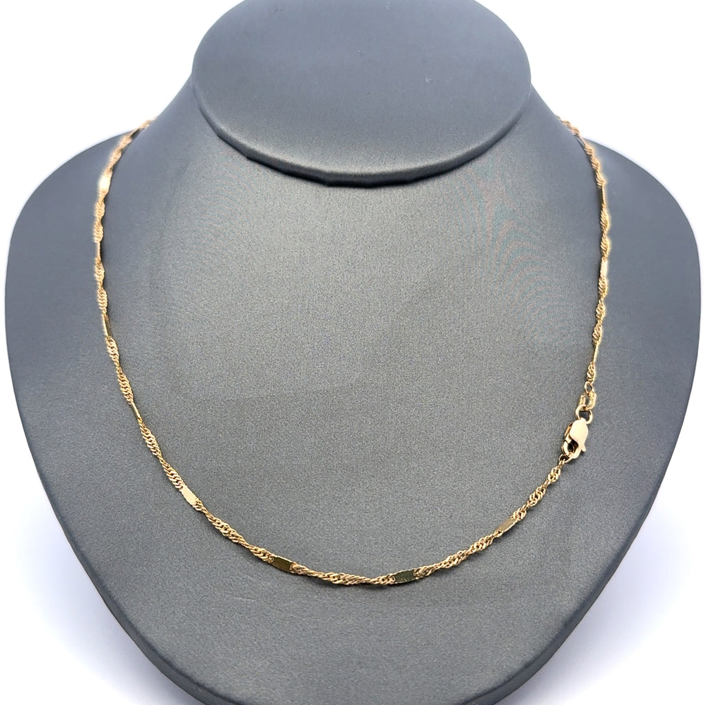 Chain Bar/Twisted Herringbone 1.5mm 20" 10K