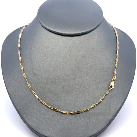 Chain Bar/Twisted Herringbone 1.5mm 20" 10K