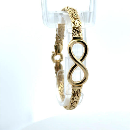 Bracelet Byzantine with Eight Shaped Detail 6.5mm 7.5" 10K